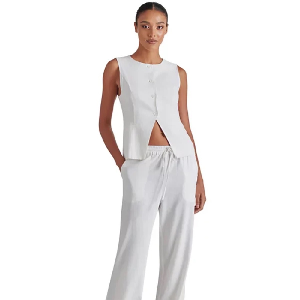 Steve Madden Wesley Linen Button-Up Vest NWT